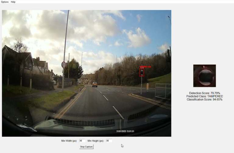 Inference on dashcam footage